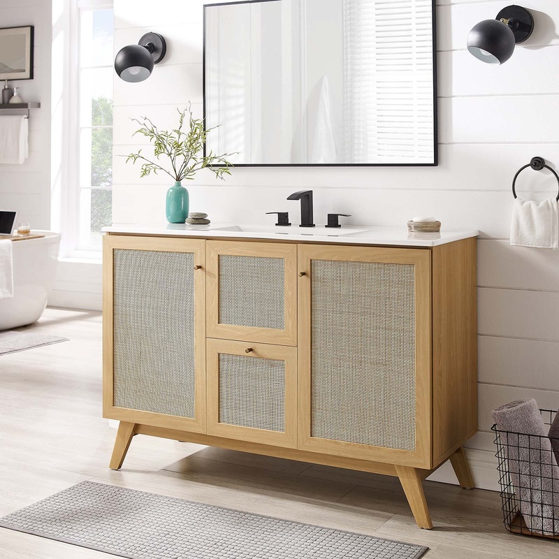 Soma 48 Single or Double Sink Compatible Bathroom Vanity Cabinet (Sink Basin Not Included) Modway Model: eei-6589