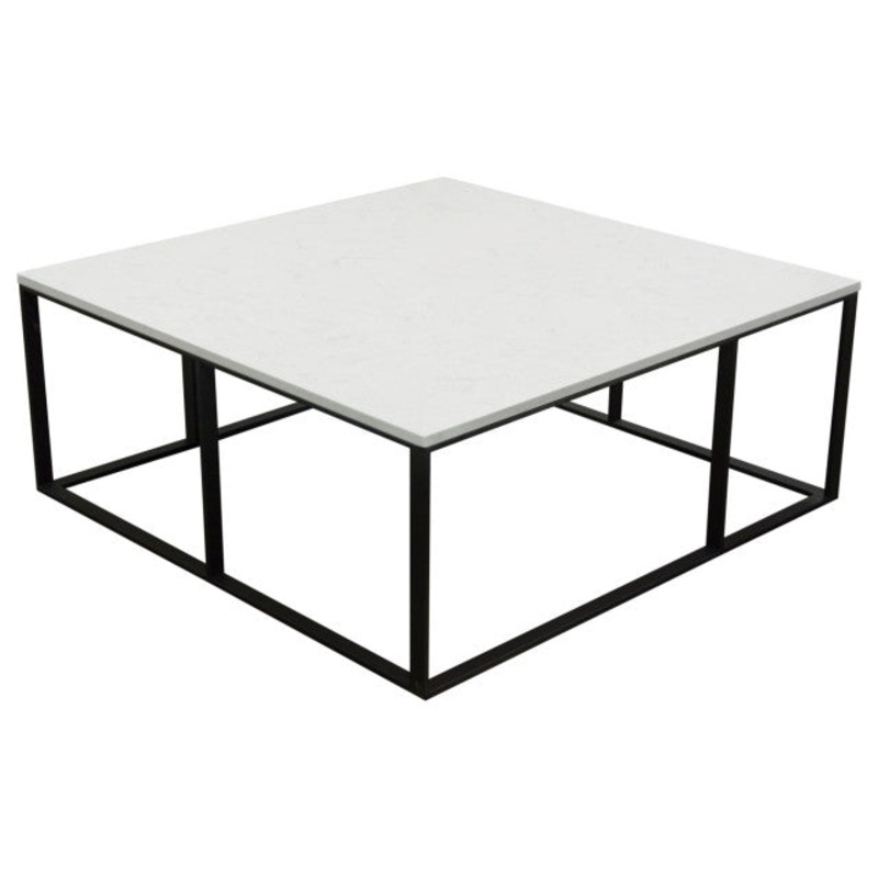 Surface Square Cocktail Table With Metal Base, White By Diamond Sofa