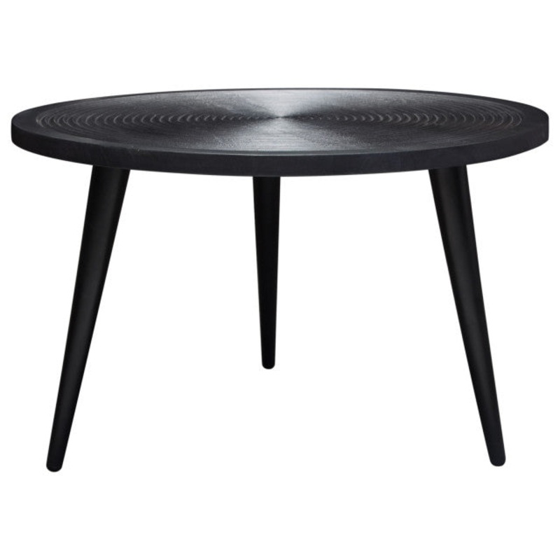 Vortex Round Cocktail Table in Solid Mango Wood Top in Black Finish & Iron Legs By Diamond Sofa