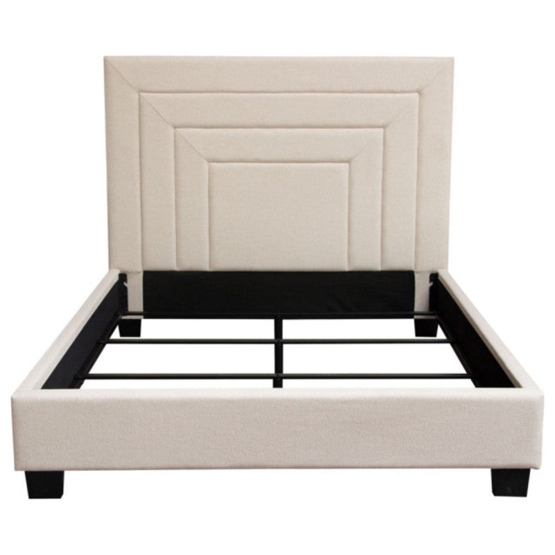 54 Queen Bed With Headboard, Cream Fabric By Diamond Sofa