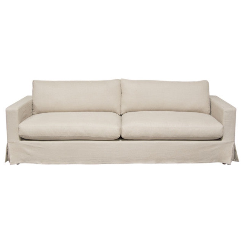 Savannah Slip-Cover Sofa in Sand Natural Linen By Diamond Sofa