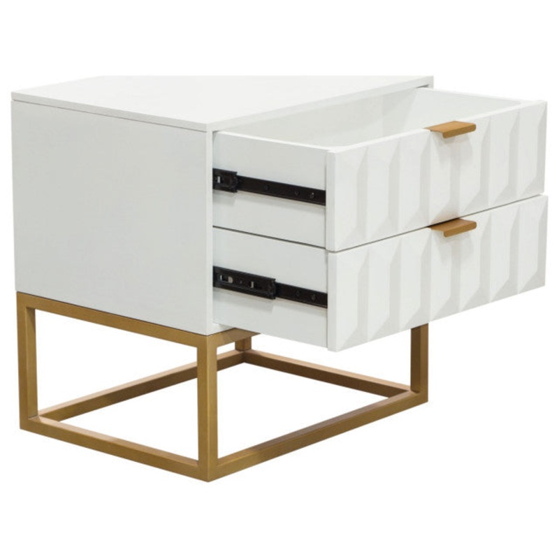 Spectrum 2-Drawer Accent Table, White By Diamond Sofa