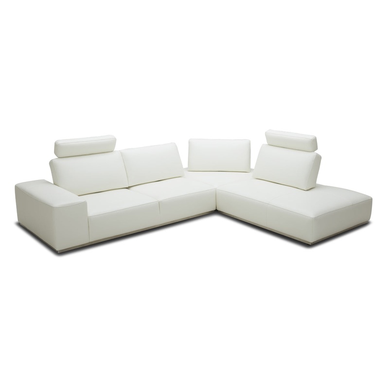 Divani Casa Martha Modern White Leather Right Facing Sectional Sofa Model VGKK5615B-M2827