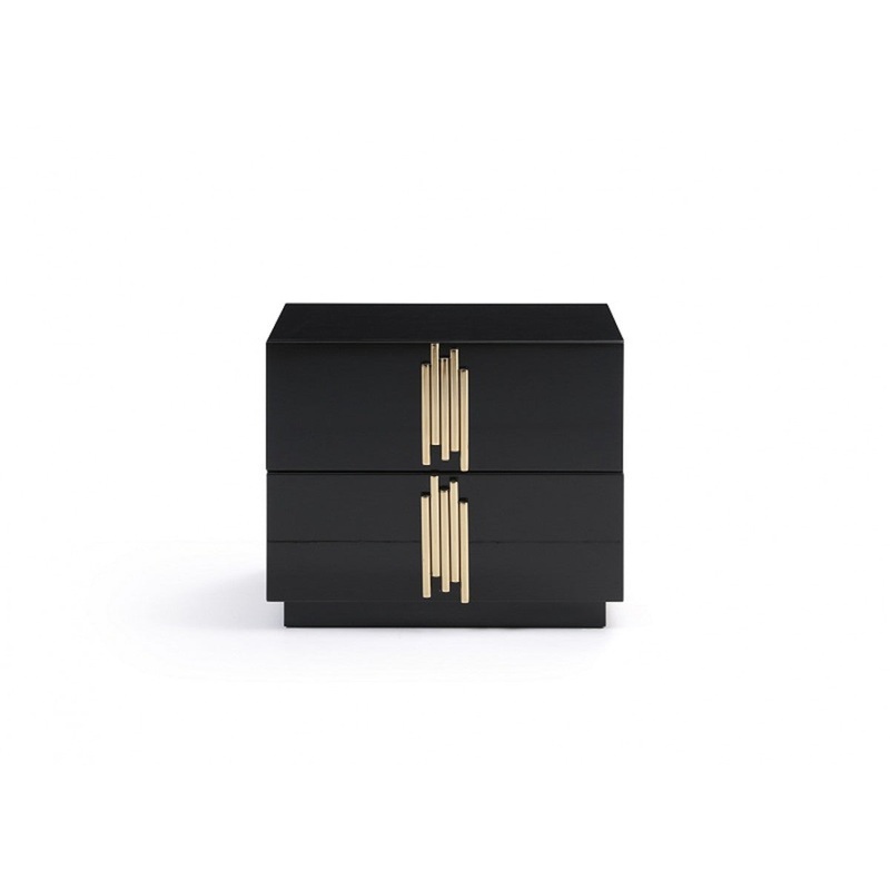 Modrest Token Modern Black & Gold Nightstand Model VGVCN815