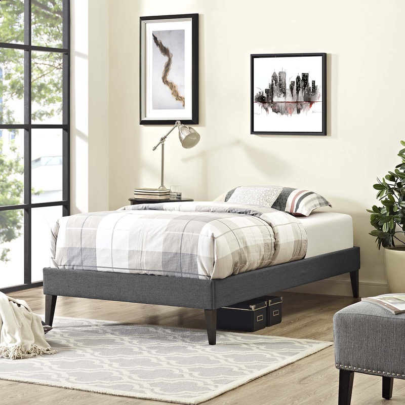 Tessie Fabric Bed Frame with Squared Tapered Legs Modway Model: mod-5895