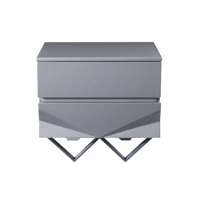 Modrest Duke Modern Grey & Black Gun Chrome Nightstand Model VGVCN1811-GRY
