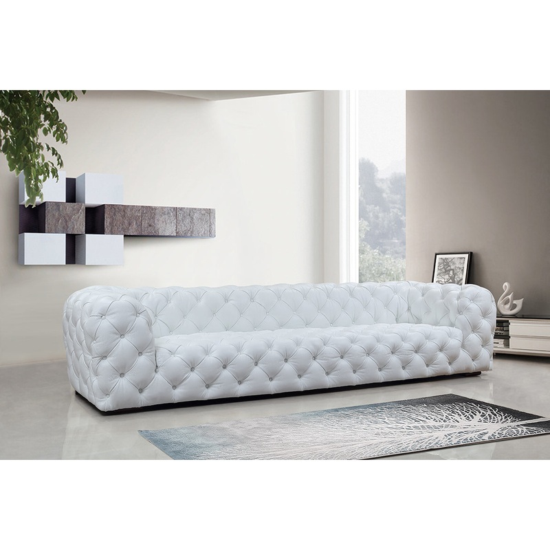 Divani Casa Dexter Transitional White Full Italian Leather Sofa Model VGCA114-FL-WHT