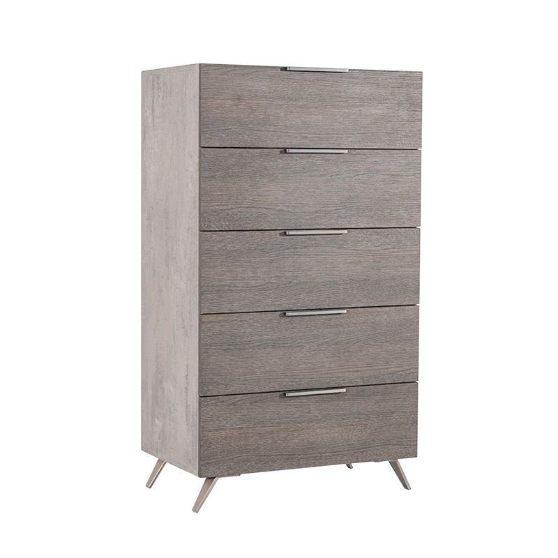 Nova Domus Bronx Italian Modern Faux Concrete & Grey Chest Model VGACBRONX-CHEST