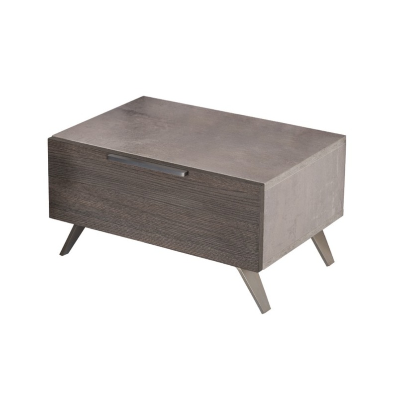 Nova Domus Bronx Italian Modern Faux Concrete & Grey Nightstand Model VGACBRONX-NS