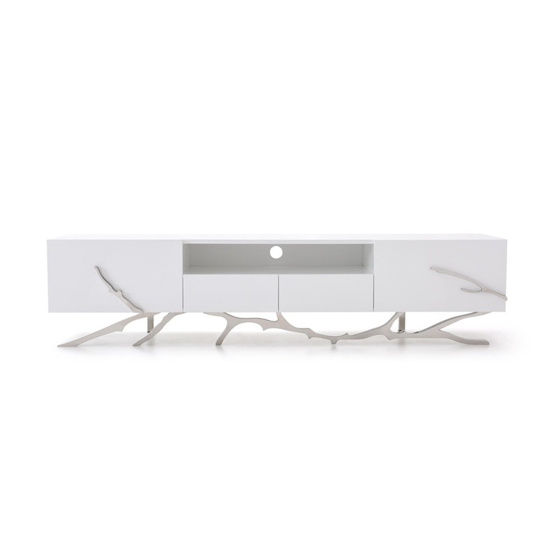 Modrest Legend 87 Wide Modern White Tv Stand Model VGVCTV8111-22