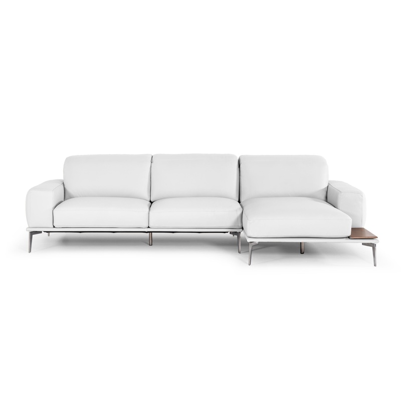Lamod Italia Villeneuve Modern White Italian Leather Sectional Sofa Model VGNTVILLENEUVE-WHT