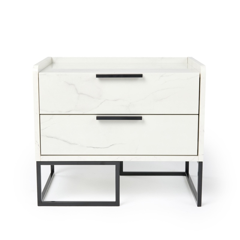 Nova Domus Marbella Italian Modern White Marble Nightstand Model VGACMARBELLA-NS
