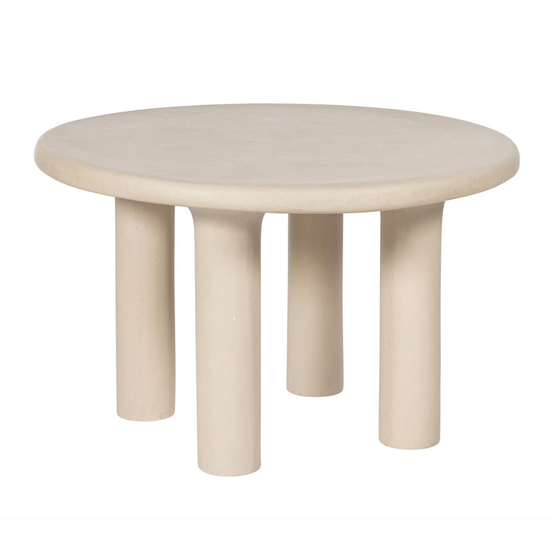 Barbara Cream Textured Indoor / Outdoor 47 Round Dining Table Model: TOV-D18646
