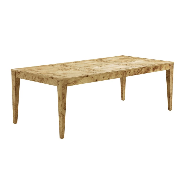 Brandyss Natural Burl 90 Rectangular Dining Table Model: TOV-D54287