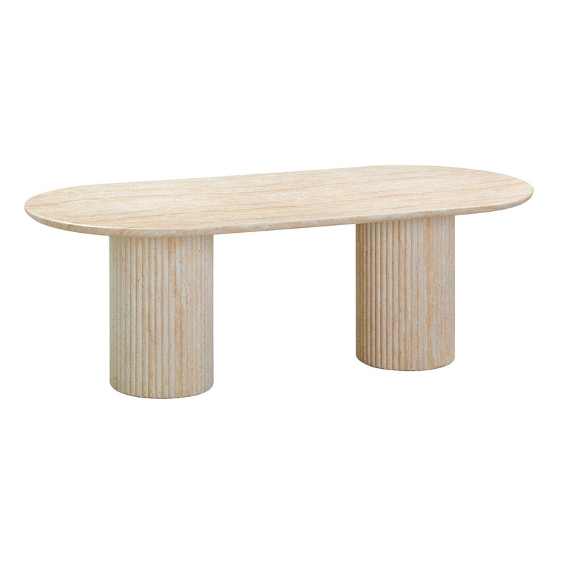 Brut Travertine Pattern Indoor/Outdoor Dining Table Model: TOV-D54407