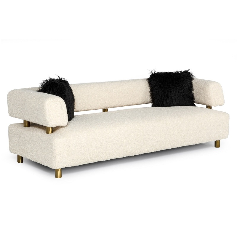 Divani Casa Gannet Glam Beige Fabric Sofa Model VGODZW-944