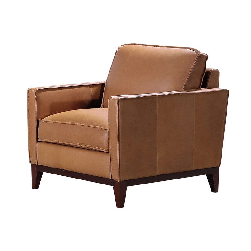 Divani Casa Naylor Modern Brown Italian Leather Split Chair Model VGCA6394-BRN-CH