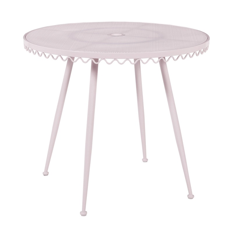 Erica Pink Wrought Iron Outdoor Cafe Table Model: TOV-O18669