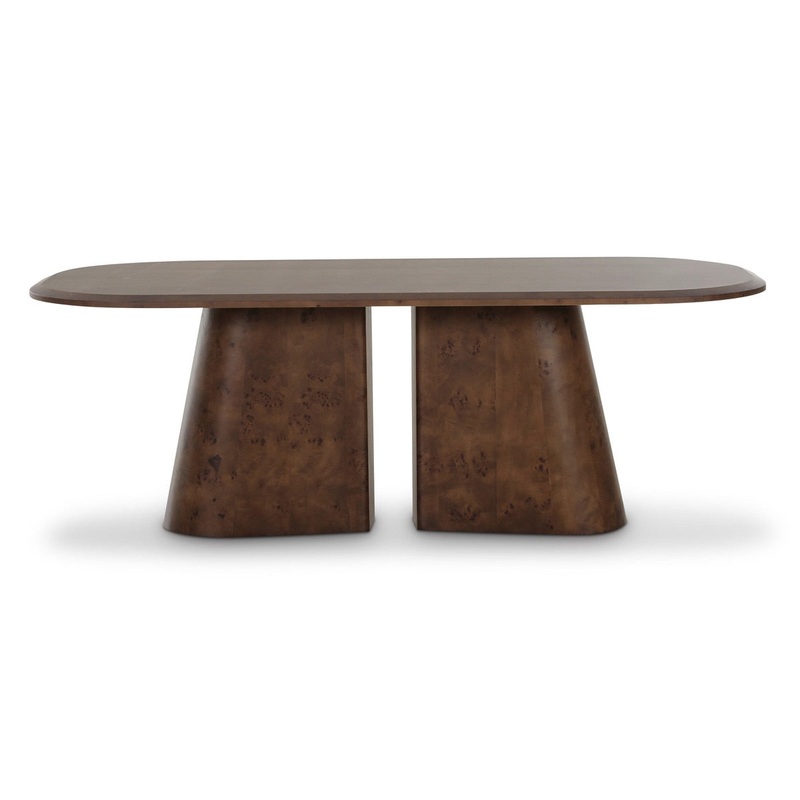 Gladyss Brown Burl Oval 87 Dining Table Model: TOV-D69081
