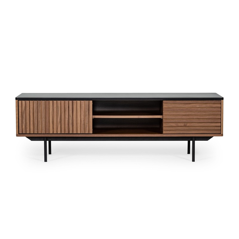 Modrest Maggie Modern Walnut And Grey Tv Stand Model VGDWJ9715