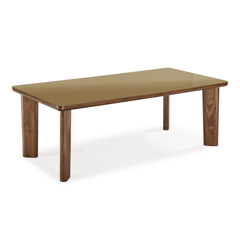 Oani Walnut and Glass 83 Rectangular Dining Table Model: TOV-D69236