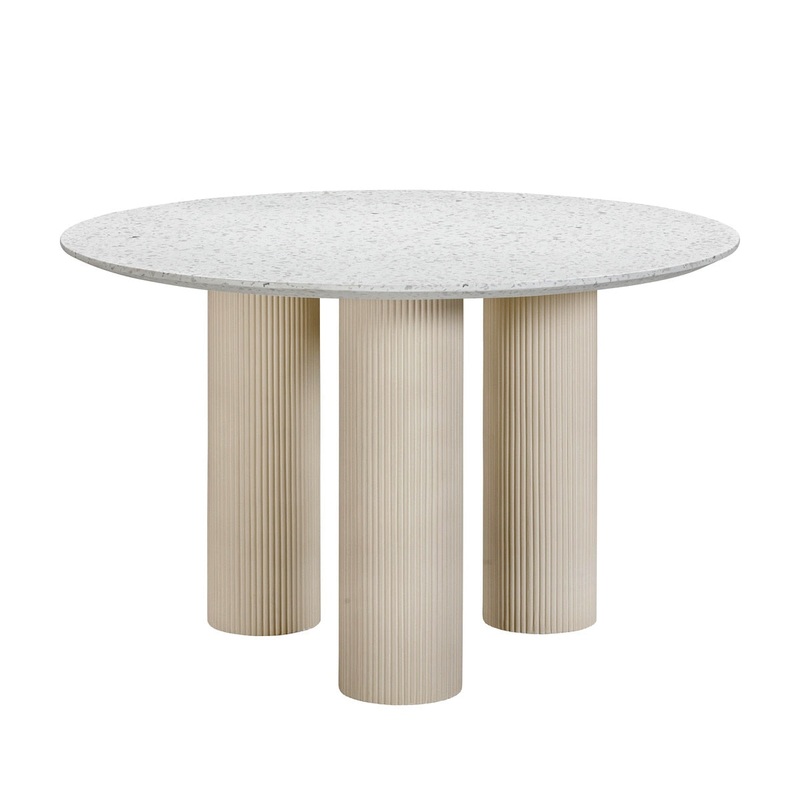 Parcino Terrazzo Concrete Indoor / Outdoor 47 Round Dining Table Model: TOV-D54289