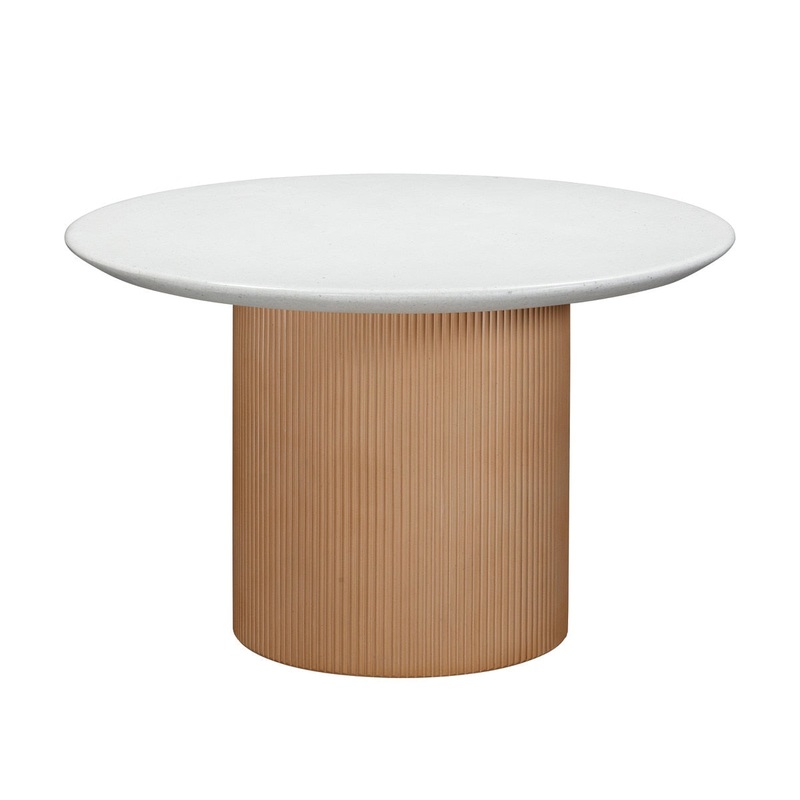 Rose Faux Terrazzo and Terracotta Concrete Indoor / Outdoor 47 Round Dining Table Model: TOV-O54279