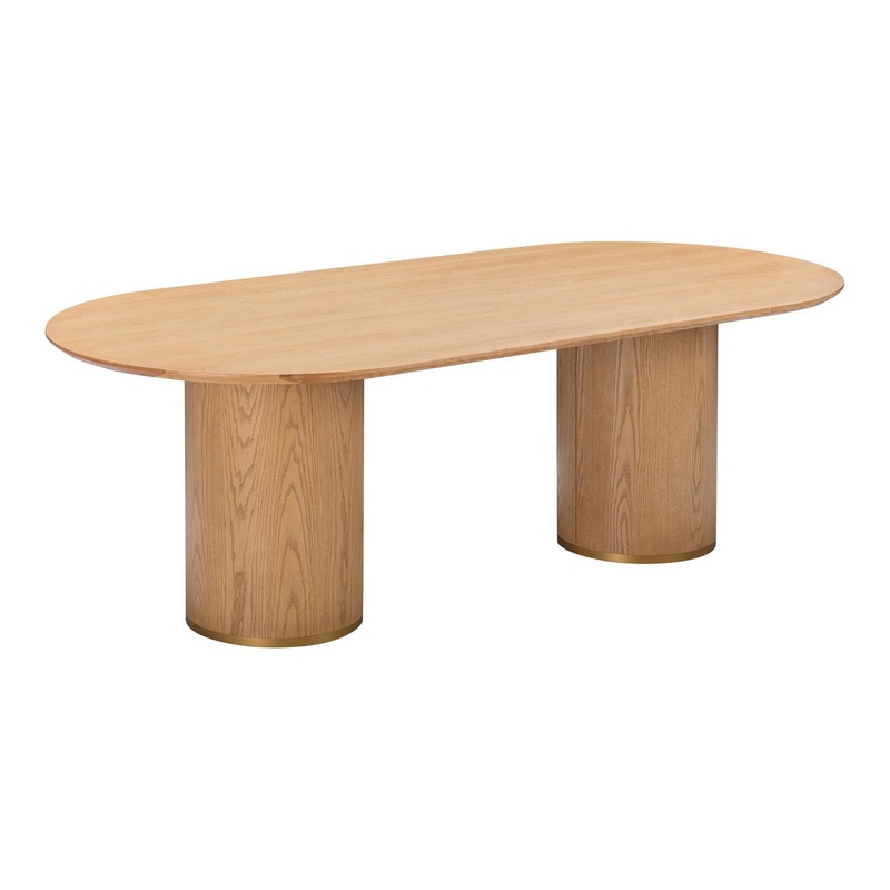 Brandy Natural Ash Wood 95 Oval Dining Table Model: TOV-D54218