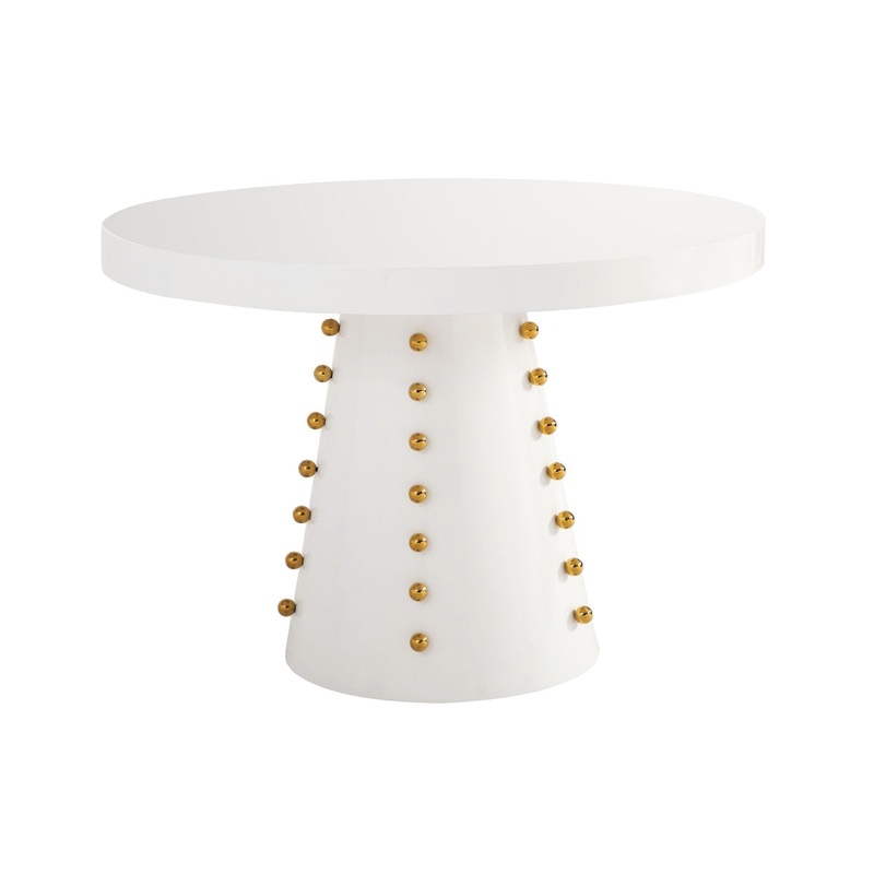Janice White Lacquer 44 Round Dinette Table Model: TOV-D68314