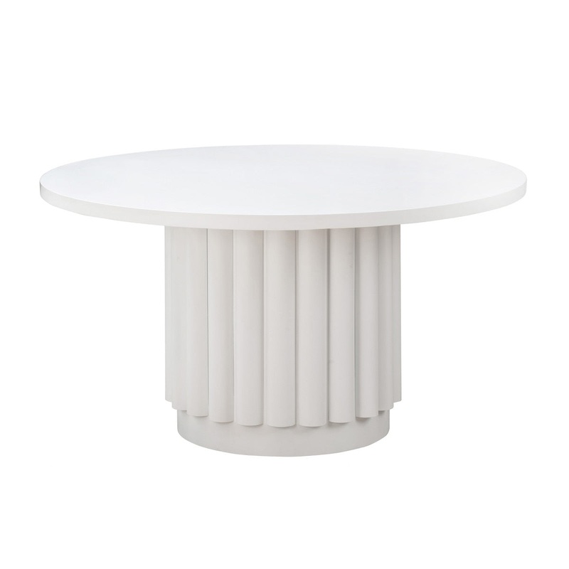 Kali White 55 Round Dining Table Model: TOV-D44174