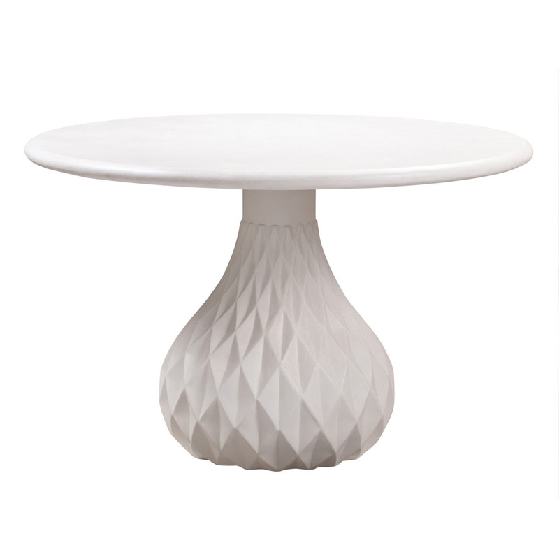 Tulum Ivory Concrete Indoor / Outdoor 47 Round Dining Table Model: TOV-O44067
