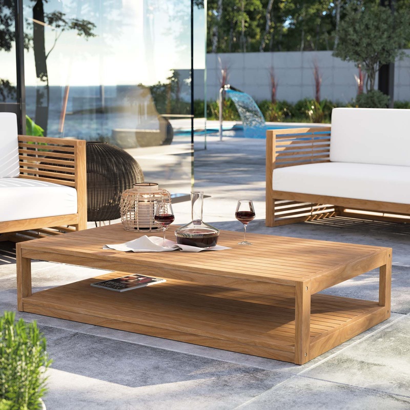 Carlsbad Teak Wood Outdoor Patio Coffee Table Modway Model: eei-5608