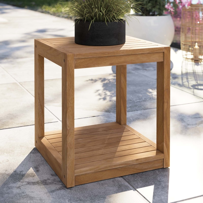 Carlsbad Teak Wood Outdoor Patio Side Table Modway Model: eei-5607