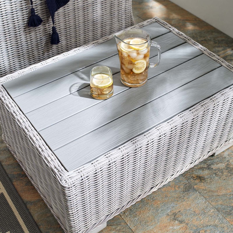 Conway 32 Outdoor Patio Wicker Rattan Coffee Table Modway Model: eei-3981