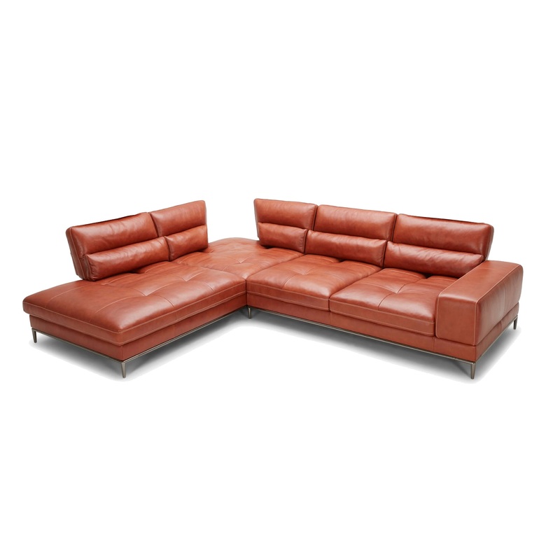Divani Casa Kudos Modern Cognac Laf Chaise Sectional Sofa Model VGKK5309-LAF-SECT