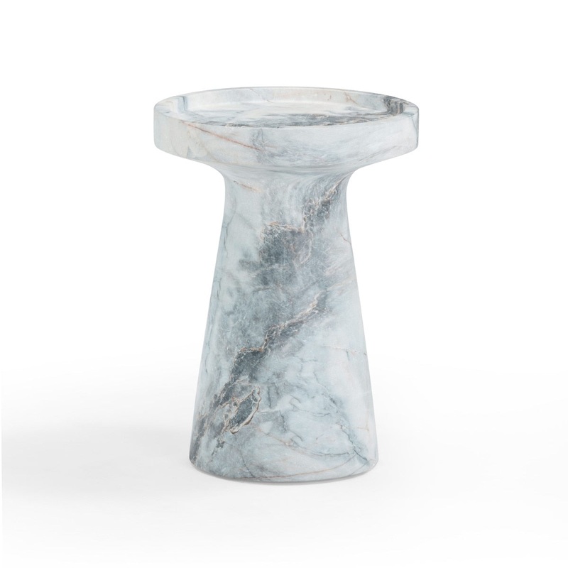 Zara Aegean Marble Indoor / Outdoor Side Table Model: TOV-OC54478