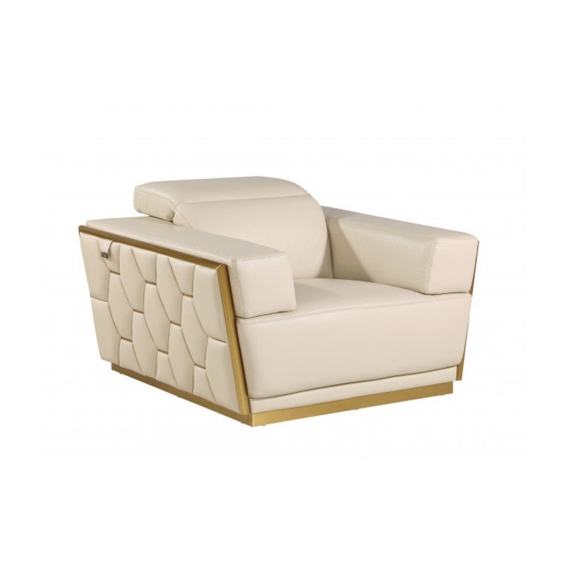 1111 DivanItalia Beige Chair  Top Grain Italian LeatherModel:  1111-BEIGE-CH