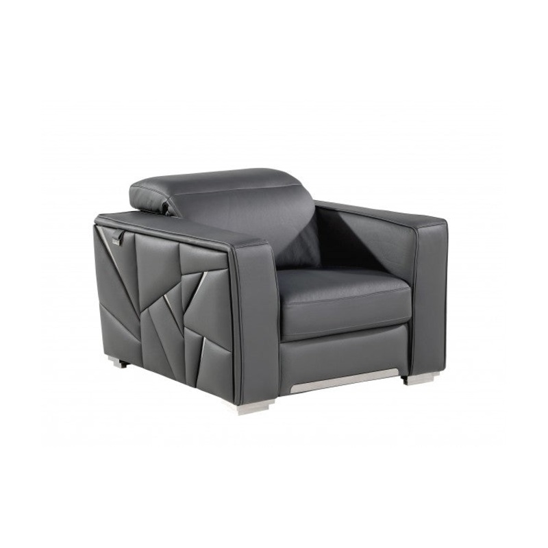 1120 DivanItalia Dark Gray Chair  Top Grain Italian LeatherModel:  1120-DK-GREY-CH