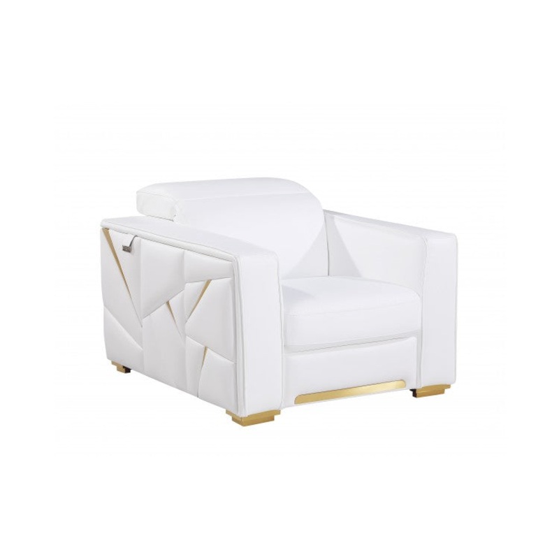 1120 DivanItalia White Chair  Top Grain Italian LeatherModel:  1120-WHITE-CH