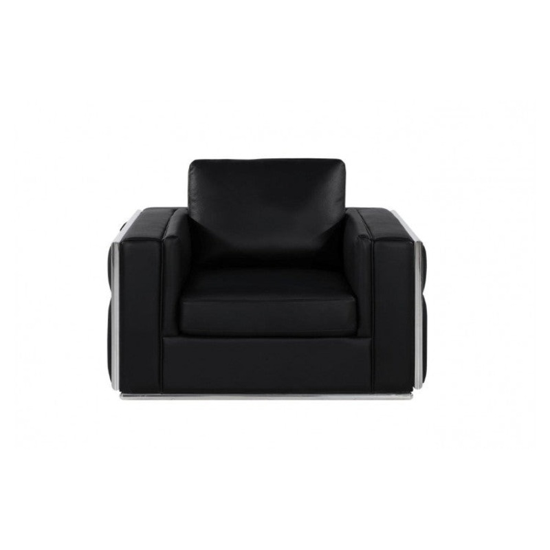 1130 DivanItalia White Chair  Top Grain Italian LeatherModel:  1130-BLACK-CH