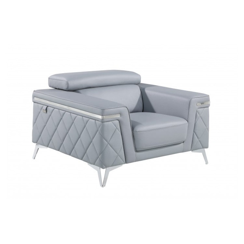 1140 DivanItalia Light Blue Chair  Top Grain Italian LeatherModel:  1140-LT-BLUE-CH