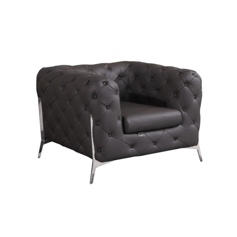 970 DivanItalia Brown Chair  Top Grain Italian LeatherModel:  970-BROWN-CH