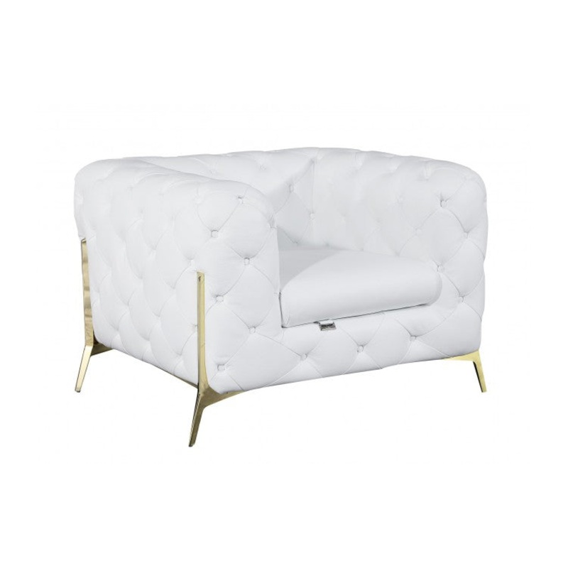 970 DivanItalia White Chair  Top Grain Italian LeatherModel:  970-WHITE-CH