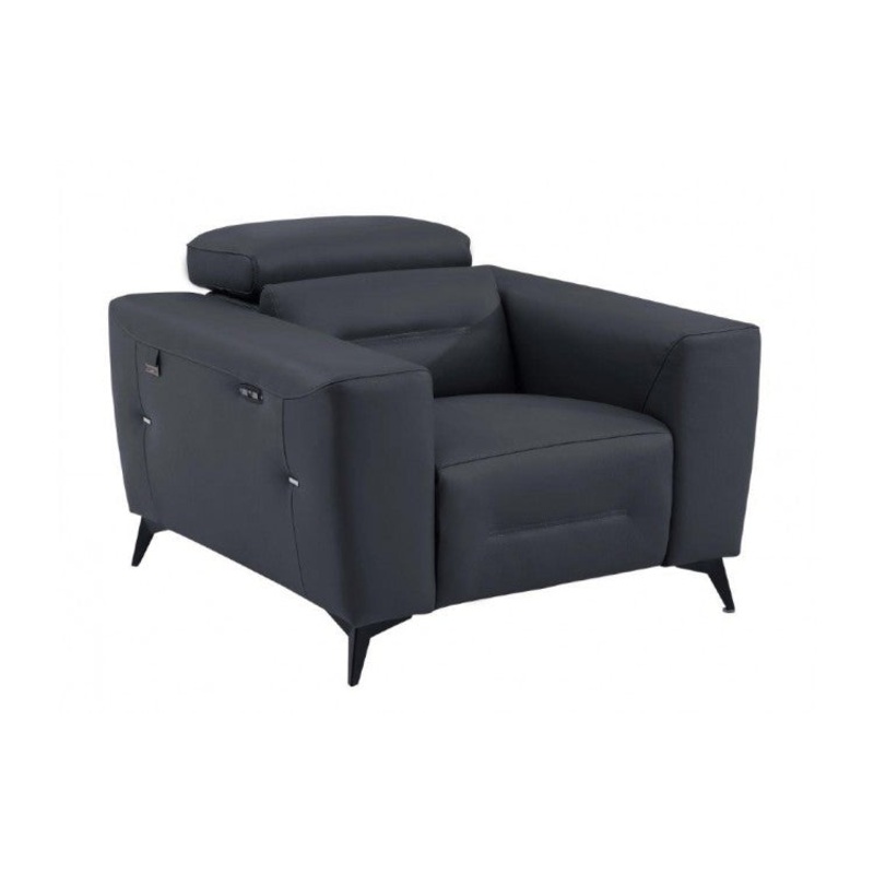 989 DivanItalia Dark Gray Top Grain Italian Leather Power Reclining ChairModel:  989-DK-GRAY-CH