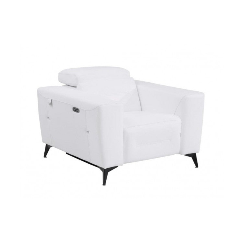 989 DivanItalia White Top Grain Italian Leather Power Reclining ChairModel:  989-WHITE-CH