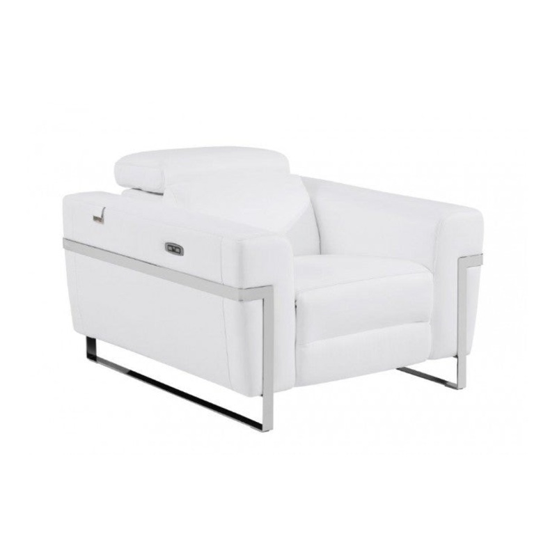 990 DivanItalia White Top Grain Italian Leather Power Reclining ChairModel:  990-WHITE-CH