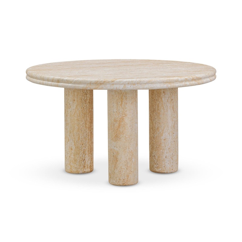 Amora Faux Travertine Indoor/Outdoor 26 Round Accent Table Model: TOV-OC54411