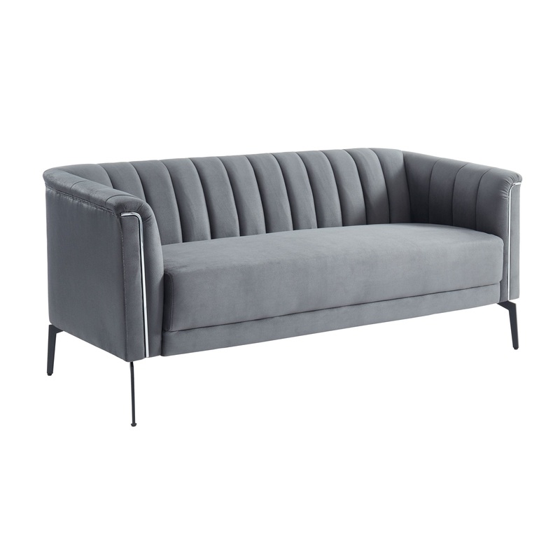 Divani Casa Patton Modern Dark Grey Fabric Sofa Model VGHCJYM2018-DKGRY