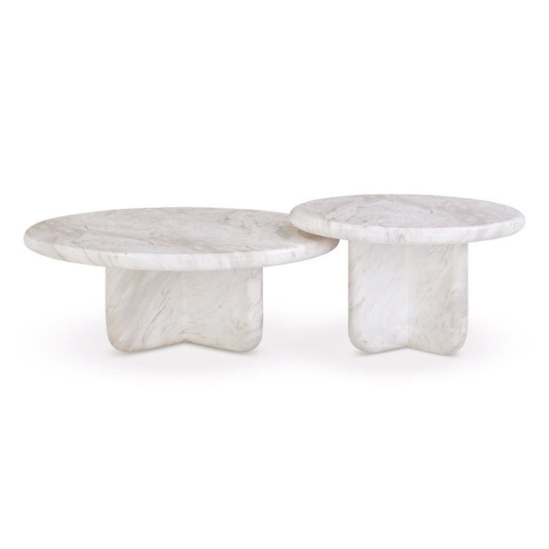 Juju Nesting Indoor/Outdoor Marble Coffee Tables Model: TOV-OC54400-OC54401