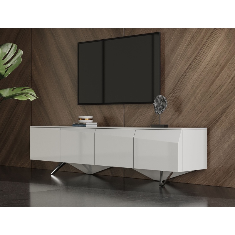 Modrest Columbia Modern White Tv Stand Model VGVCTV117-WHT